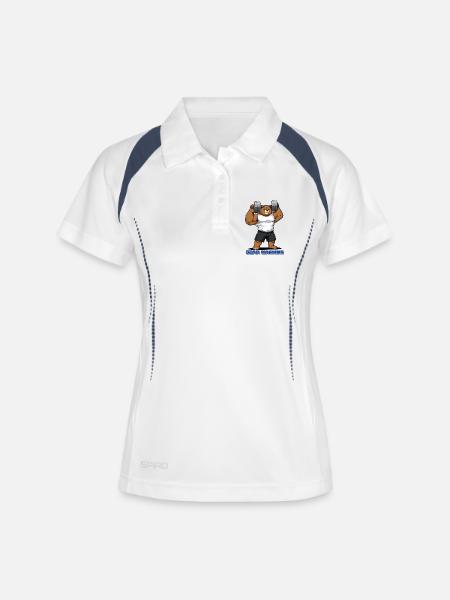 Bear Machine musculaire ours à la salle de sport - Polo respirant Femme - blanc/marine