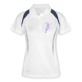 Motif emblématique du handball pour femmes - Polo respirant Femme - blanc/marine - Devant