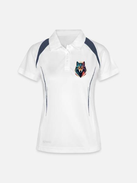 Geometric Wolf Head - Women's Polo breathable - white/navy