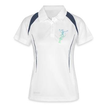 Handball Power Handball Design pour femmes - Polo respirant Femme - blanc/marine - Devant