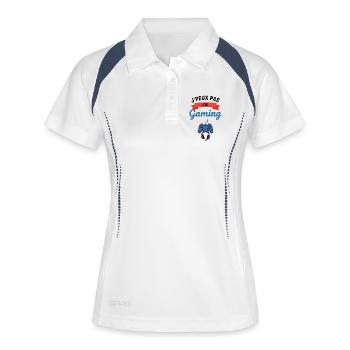 Ich kann nicht. Ich habe Gaming. - Frauen Polo atmungsaktiv - Weiß/Navy - Vorne