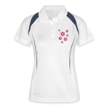 Muttertags Geschenk Mutter Muttertag Geschenkidee  - Frauen Polo atmungsaktiv - Weiß/Navy - Vorne