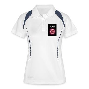 Faites simplement avec les dés rétro d20 magenta - Polo respirant Femme - blanc/marine - Devant
