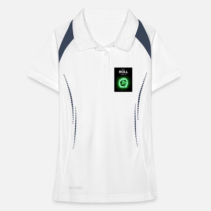 Faites simplement avec les dés verts rétro D20 Polo respirant Femme