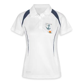 Maritime Shirts/ Deko Ostsee, Heimathafen, Anker - Frauen Polo atmungsaktiv - Weiß/Navy - Vorne