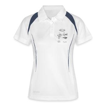 Blueprint Bench Vice Patent Sketch T-Shirt - Frauen Polo atmungsaktiv - Weiß/Navy - Vorne
