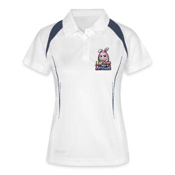 Excuse my Attitude Ostern Wortspiel - Frauen Polo atmungsaktiv - Weiß/Navy - Vorne