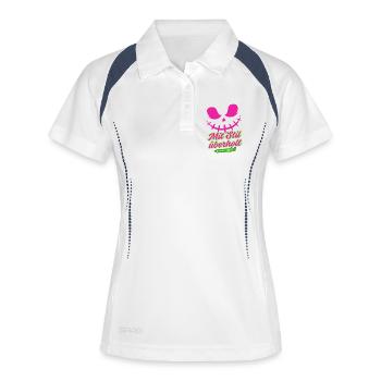 Biker Girl - Frauen Polo atmungsaktiv - Weiß/Navy - Vorne