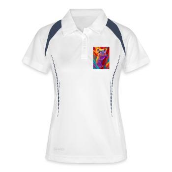 Koala - Frauen Polo atmungsaktiv - Weiß/Navy - Vorne