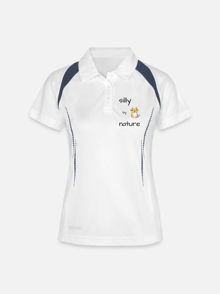 Silly Cat - Women's Polo breathable - white/navy