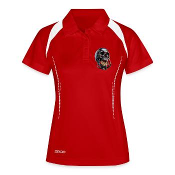 Bitcoin Skull Dark Crypto Design - Polo respirant Femme - blanc/marine - Devant