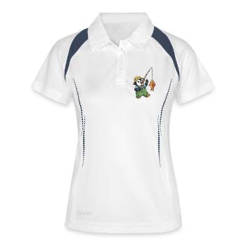 Pinguin Angler - Frauen Polo atmungsaktiv - Weiß/Navy - Vorne