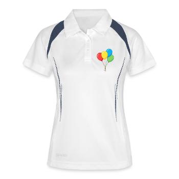 Four Colorful Balloons Graphic Illustration - Women's Polo breathable - white/navy - Front