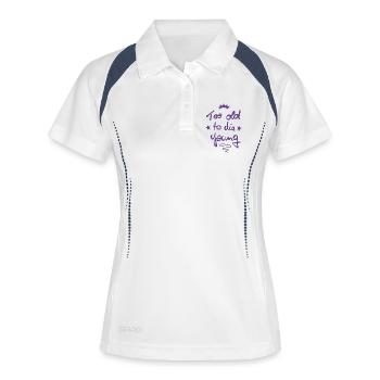 Trop vieux pour mourir jeune - Polo respirant Femme - blanc/marine - Devant