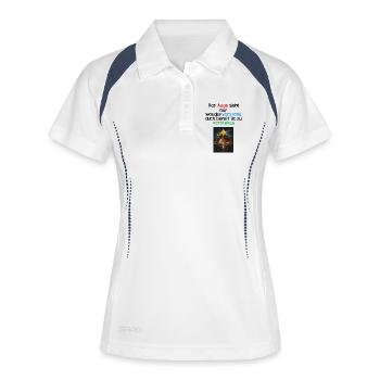 Das_Auge - Frauen Polo atmungsaktiv - Weiß/Navy - Vorne