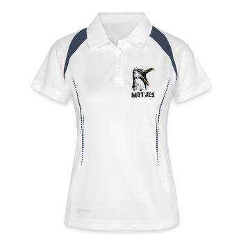 Matjes Möwe Küstenurlaub - Frauen Polo atmungsaktiv - Weiß/Navy - Vorne