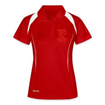 Mama ist die Beste - Frauen Polo atmungsaktiv - Weiß/Navy - Vorne