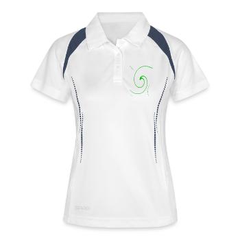 Neon spiral on black - Women's Polo breathable - white/navy - Front