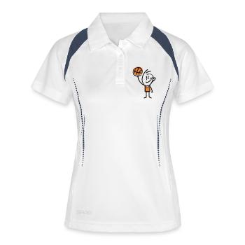 Basketball Basketballer - Frauen Polo atmungsaktiv - Weiß/Navy - Vorne