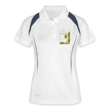 Grüße aus dem Paradies - Frauen Polo atmungsaktiv - Weiß/Navy - Vorne