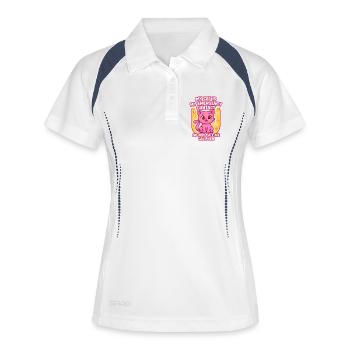 My Cat Is My Emergency Contact - Frauen Polo atmungsaktiv - Weiß/Navy - Vorne