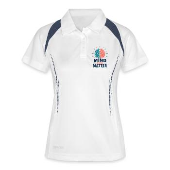 Mind Over Matter – Motivation Gehirn Mental Health - Frauen Polo atmungsaktiv - Weiß/Navy - Vorne