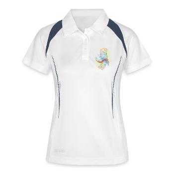 Rainbow Spiral Neon Pattern - Women's Polo breathable - white/navy - Front
