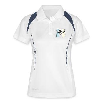 Proud parents with baby | Modern pictogram - Women's Polo breathable - white/navy - Front