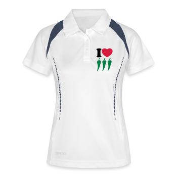 I love chilli - Women's Polo breathable - white/navy - Front