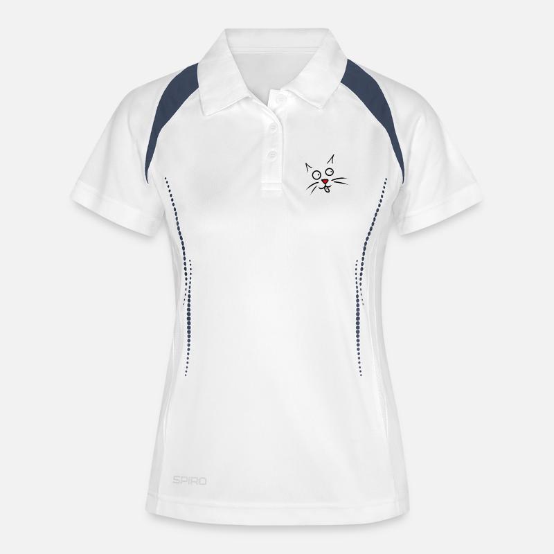 Cat - Women's Polo breathable - white/navy