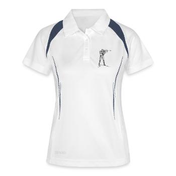 biathlon - Polo respirant Femme - blanc/marine - Devant