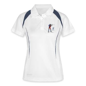 biathlon - Polo respirant Femme - blanc/marine - Devant