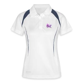 Flieder - Frauen Polo atmungsaktiv - Weiß/Navy - Vorne