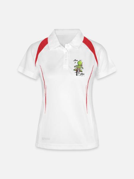 Born To Bike Frosch - Women's Polo breathable - white/navy
