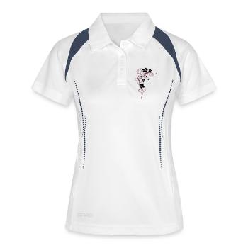 Beautiful flowers with filigree ornament. - Women's Polo breathable - white/navy - Front