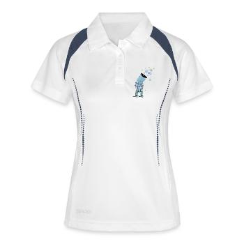 Télescope spatial avec des bulles de savon colorées - Polo respirant Femme - blanc/marine - Devant