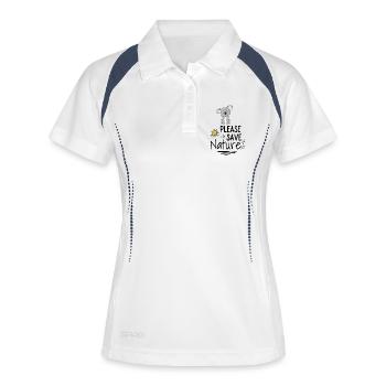 Naturschutz - Frauen Polo atmungsaktiv - Weiß/Navy - Vorne
