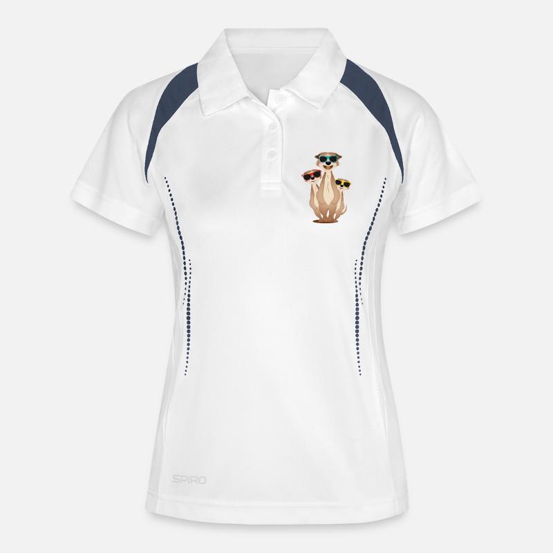 cool meerkat group with sunglasses - Women's Polo breathable - white/navy