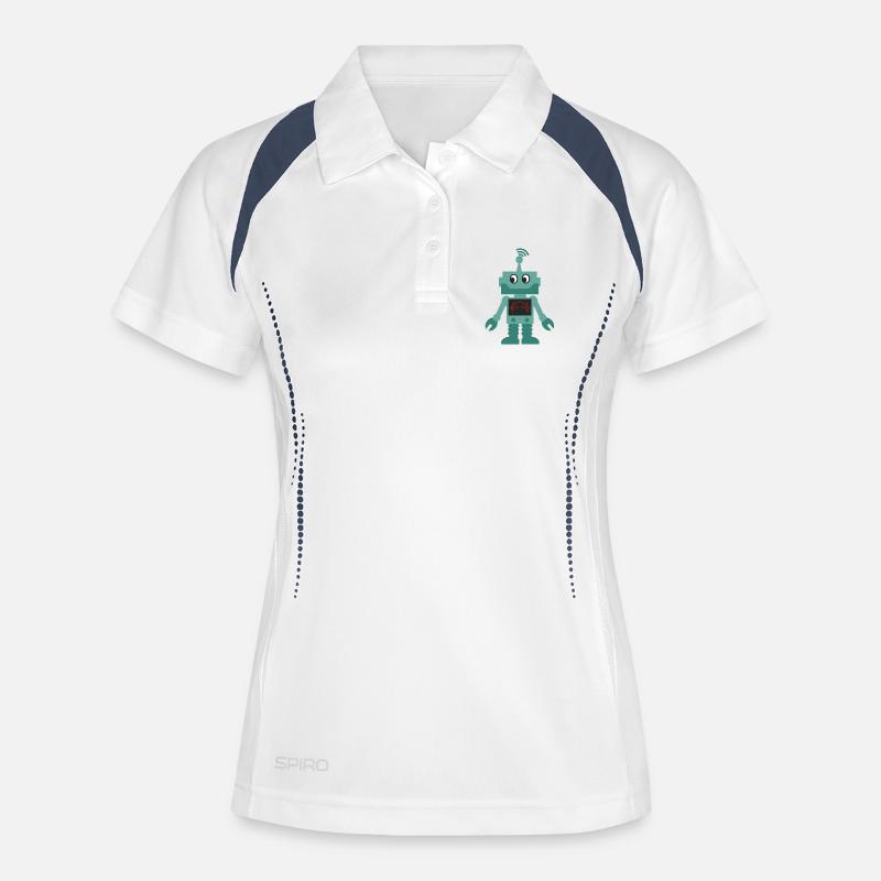 robot - Women's Polo breathable - white/navy
