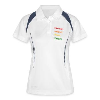 homme, femme, femme, divers, homme femme - Polo respirant Femme - blanc/marine - Devant