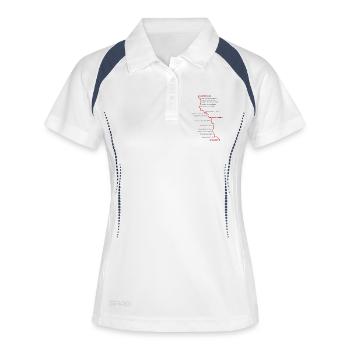 Parcours rouge GR20 - Polo respirant Femme - blanc/marine - Devant