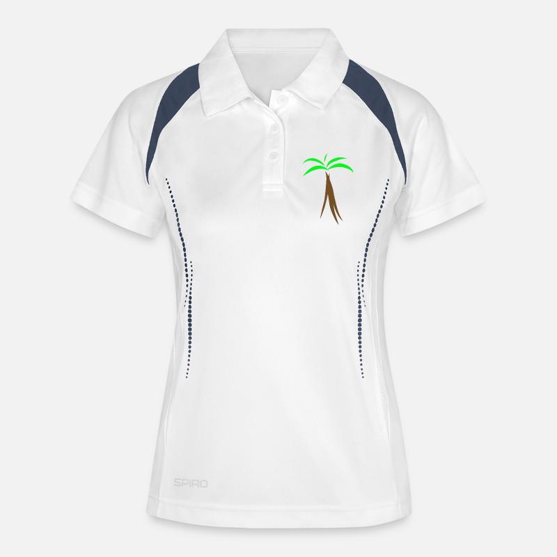 Palm tree - Women's Polo breathable - white/navy
