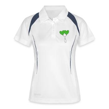 Motif de cœur en forme de ballon vert en forme de cœur - Polo respirant Femme - blanc/marine - Devant