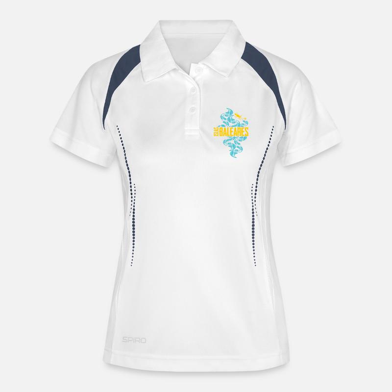 Balearic Islands Waves Pattern - Women's Polo breathable - white/navy