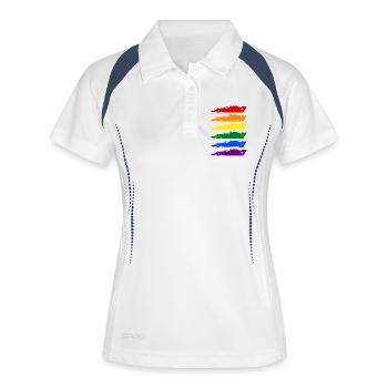 Voiture de course LGBT lgbtqia pride - Polo respirant Femme - blanc/marine - Devant