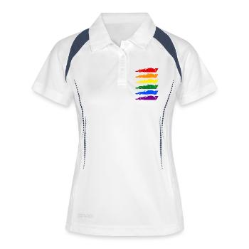 Voiture de course LGBT lgbtqia pride - Polo respirant Femme - blanc/marine - Devant