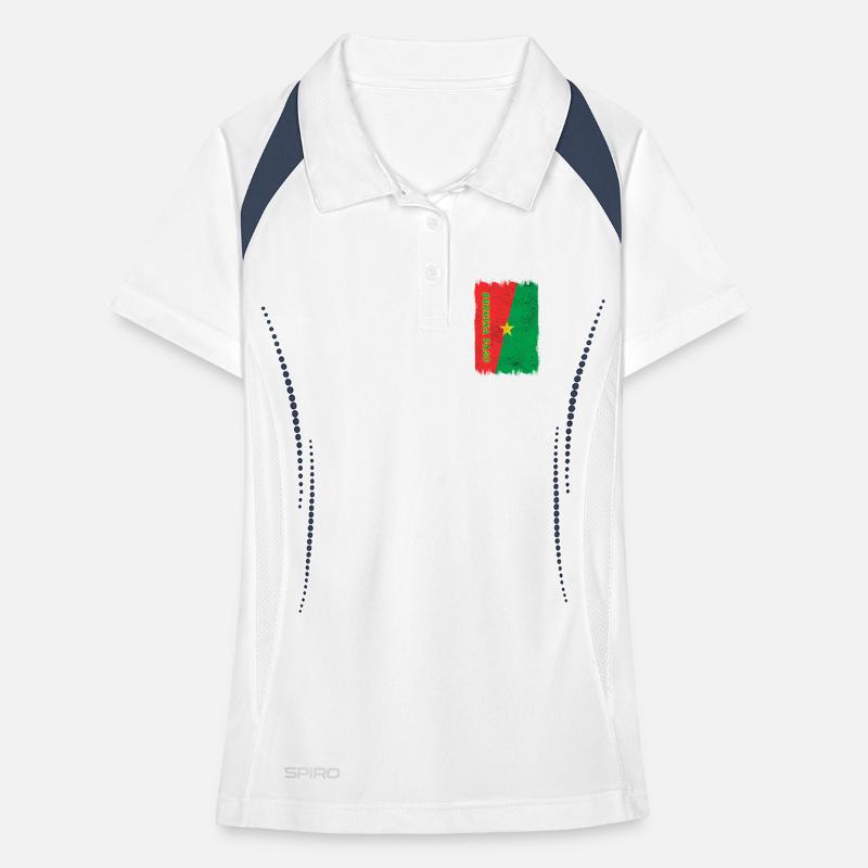Conception du drapeau de Bukina Faso Polo respirant Femme