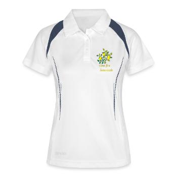 time for lemonade zitronen - Frauen Polo atmungsaktiv - Weiß/Navy - Vorne