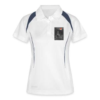Waldarbeiter, Forstwirt, Förster, Vollmond - Frauen Polo atmungsaktiv - Weiß/Navy - Vorne