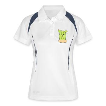 Kawaii cactus, cacti, succulents, plant cute - Women's Polo breathable - white/navy - Front